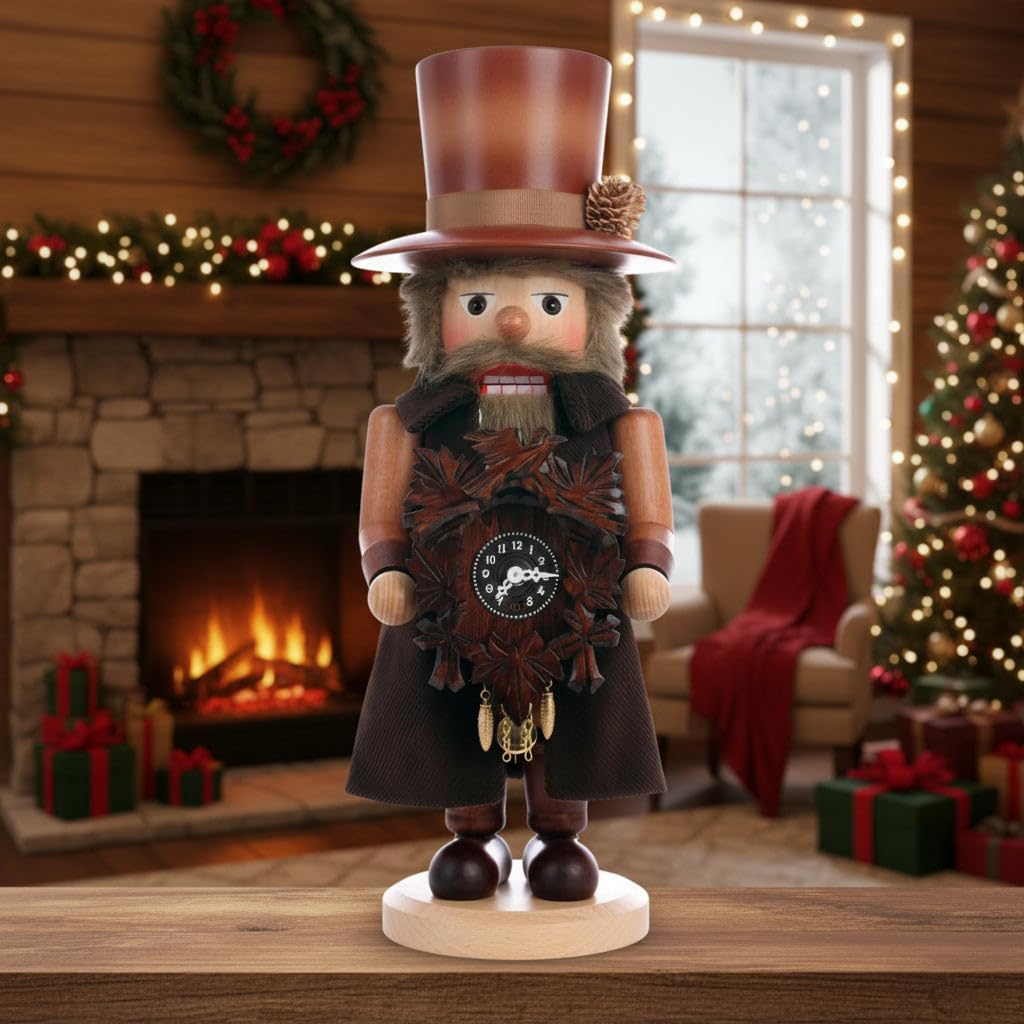 ANGIEHAIE German Christmas Nutcracker Blackforest Clockmaker Natural Colors - 41